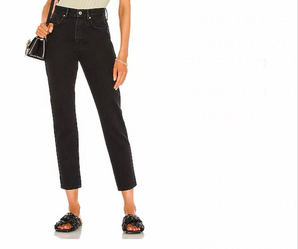 Free People We the Free Stove Pipe Jeans in Black Out Size 30